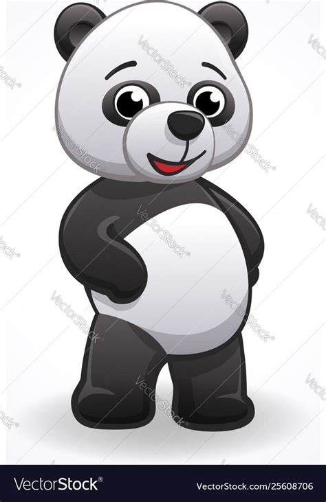 Cartoon Panda Standing Royalty Free Vector Image Ad Standing