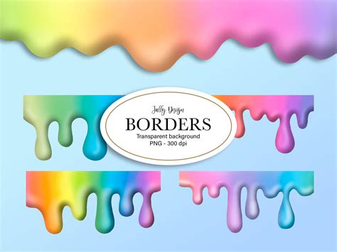 Rainbow Ice Cream Dripping Borders Graphic By Jallydesign · Creative