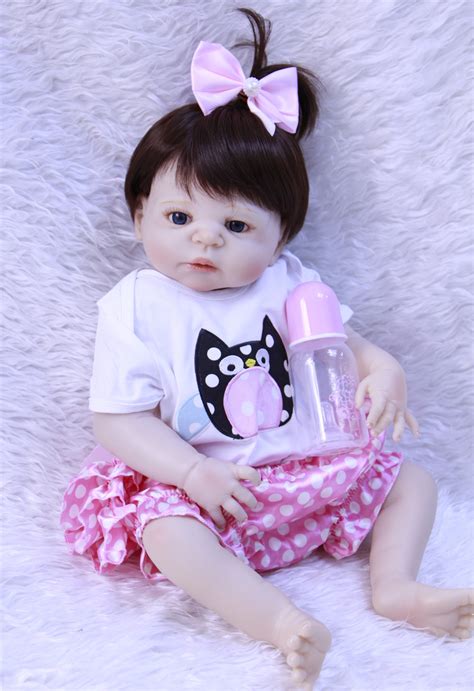 New 23 Full Silicone Reborn Baby Dolls Toys Girl Body