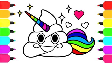 Unicorn Poop Emoji Coloring Pages Free Coloring Page