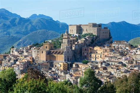 Caccamo Castle And Village Caccamo Sicily Italy Stock Photo Dissolve