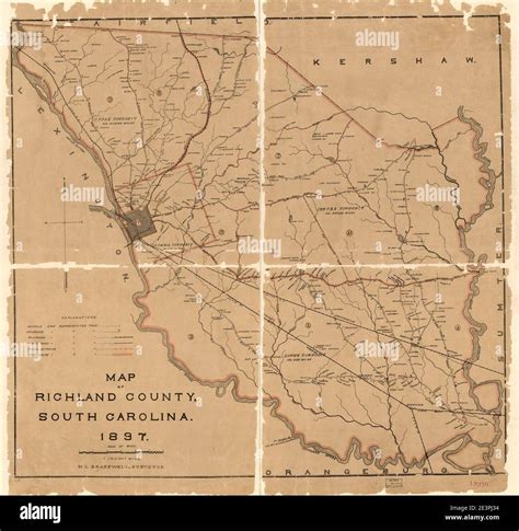 Map Of Richland County South Carolina Stock Photo Alamy