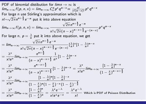 The poisson distribution, like the binomial, is a counted number of times something happens. Poisson Distribution as a Limiting Case of Binomial ...