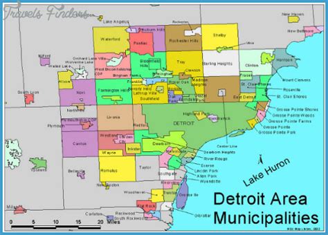 Detroit Metro Map Travelsfinderscom