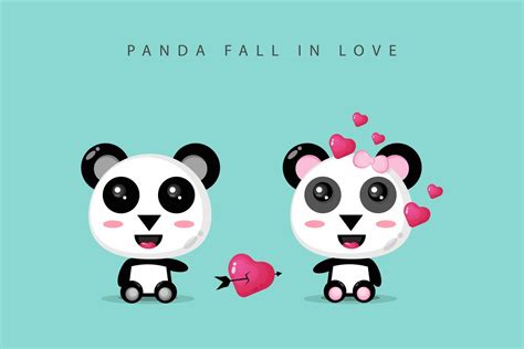 A Cute Panda Couple Is In Love 2146490 Vector Art At Vecteezy