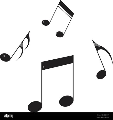 Music Notes Icon Black Isolated Song Melody Or Tune Flat Vector