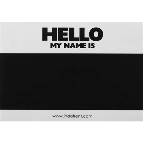 Hello My Name Is Stickers Zwart Inverted Indafront