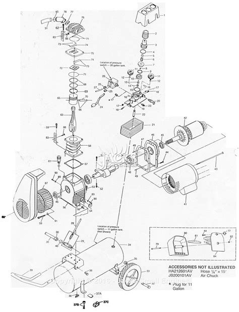 Campbell Hausfeld HL700300 Parts Diagram For Air Compressor Parts