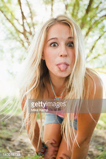 Caucasian Woman Sticking Out Tongue Photo Getty Images