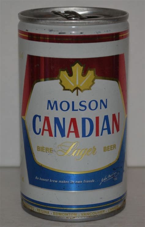 Molson Canadian Lager Vintage Beer Can Steel Breweries Of Canada 6