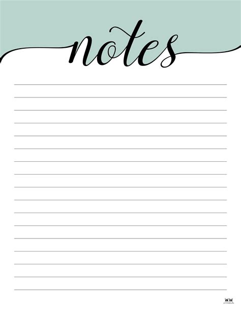 Blank Free Editable Notes Templates
