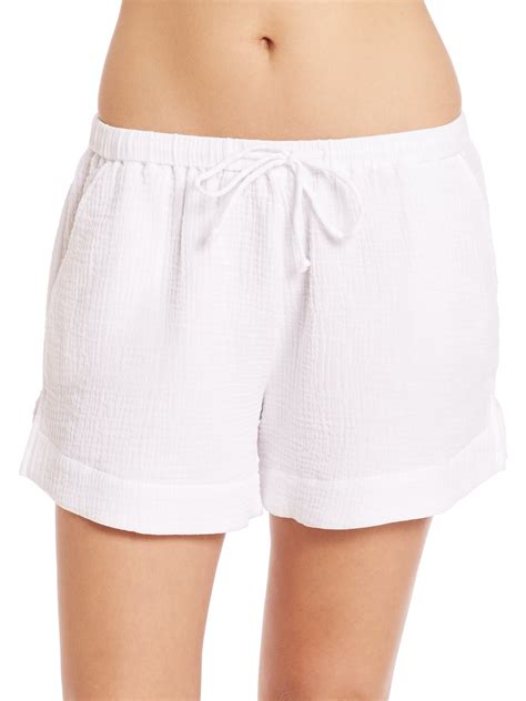 Lyst Skin Cotton Drawstring Shorts In White