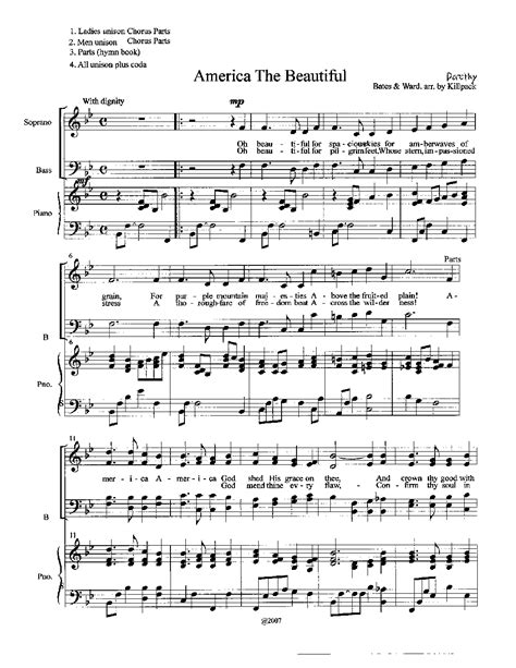 America The Beautiful By Dorothy Gregory Killpack Satb Choir