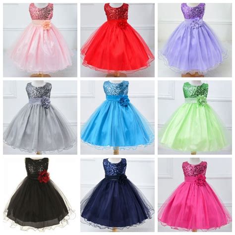 2020 Kids Designer Clothes Girls Sequins Princess Wedding Dresses