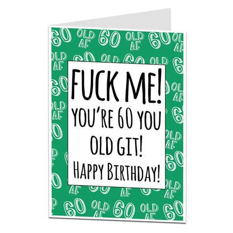 Funny Offensive 60th Birthday Card Lima Lima Cards