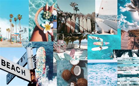 aesthetic beach collage wallpapers wallpaper cave