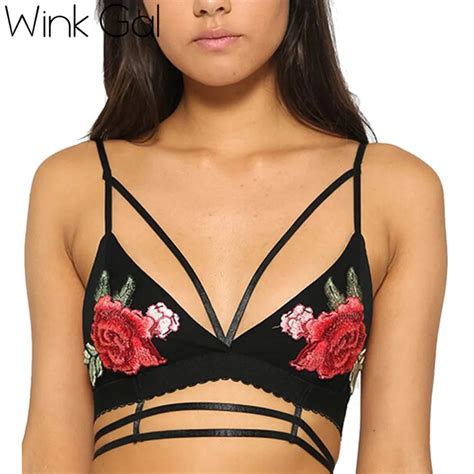Wink Gal Sexy Black Push Up Bra Women Lingerie Floral Embroidery