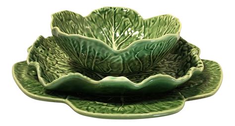 Vintage Bordallo Pinheiro Cabbage Leaf Serving Dishes - Set of 3 on Chairish.com | Serving ...