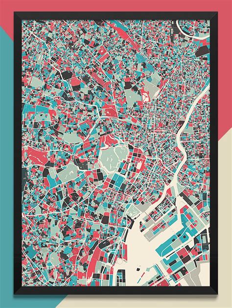Modern Map Art Prints By Mini Cloud Studios — Kickstarter Colorful