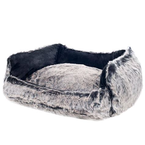 Petmaker Small Faux Fur Black Mink Dog Bed 80 1000 M The Home Depot