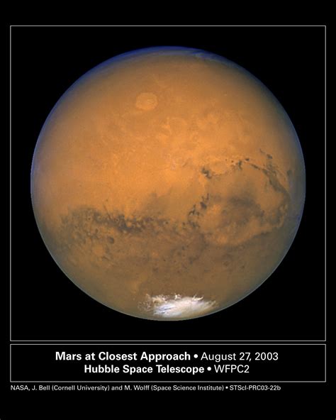 Hubbles Closest View Of Mars — August 27 2003 Cool Hubble Hubble
