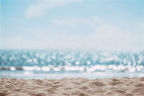 Seascape Abstract Beach Background Blur Bokeh Light Of Calm Sea And Sky Stock Image Image Of