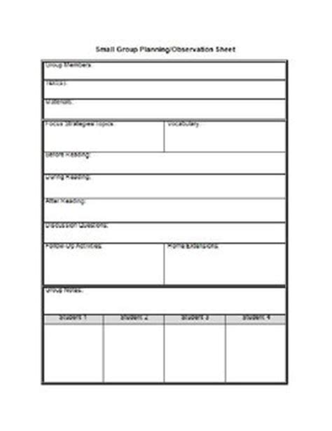 There are different types of document formats and templates available to the users of computers and the internet. Small Group Planning/Observation Form by John Blake | TpT