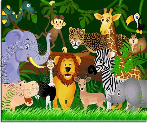 Jungle Friends Peel And Stick Wall Mural Full Size Large