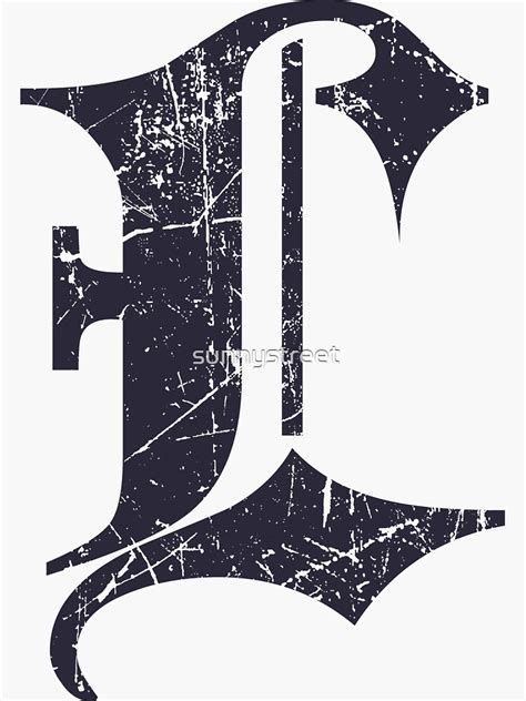 Dark Grunge Monogram Letter L Blackletter Sticker For Sale By