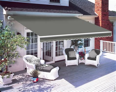 25 X 2m Patio Manual Awning Garden Canopy Sun Shade Retractable