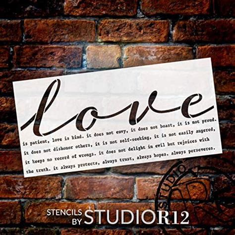 Love Is Patient Stencil By Studior12 Reusable Mylar Template Paint Wood