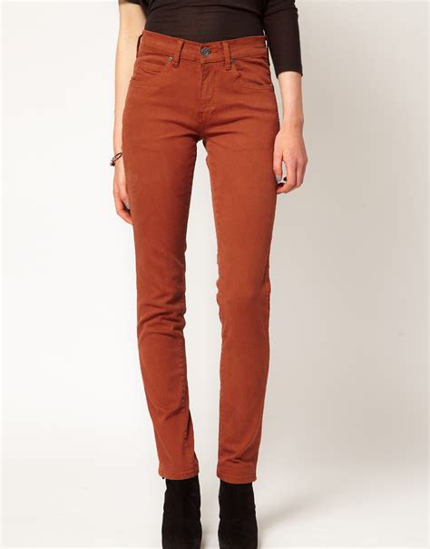Check out our rust orange pants selection for the very best in unique or custom, handmade pieces from our pants & capris shops. Lyst - Dr. Denim Snap Coloured Skinny Jeans in Orange