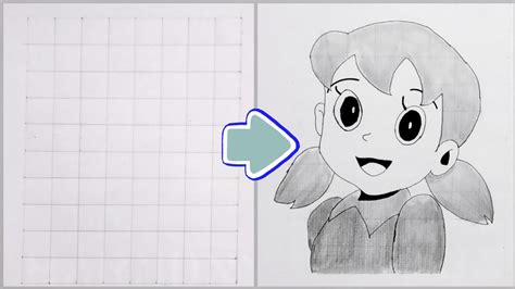 How To Draw Shizuka Step By Step Grid Method Youtube