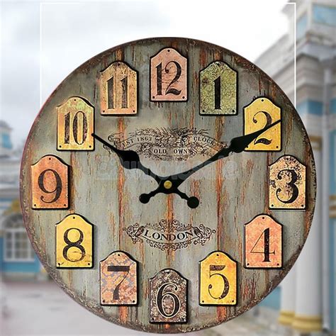 Vintage Rustic Shabby Chic Retro Wooden Digital Wall Clock Decor Ts