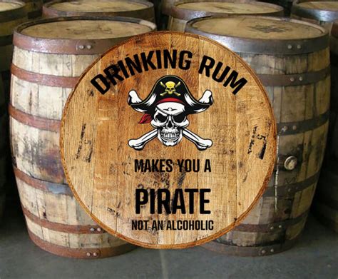 whiskey barrel head rum pirate skull crossbones bar sign home decor wall art ebay