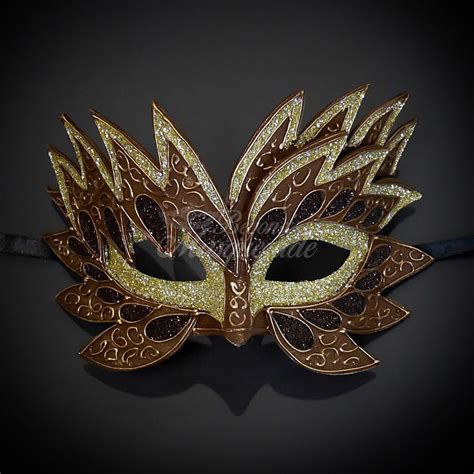 Sea Unicorn Mardi Gras Venetian Masquerade Mask For Women M7240 Brown