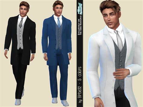 Birba32s Lukas Wedding Suit Sims 4 Male Clothes Sims 4 Men Clothing