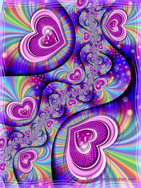 Psychedelic Love By Liuanta Fractal Hearts Valentines Valentine Art