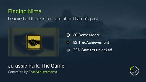 Finding Nima Achievement In Jurassic Park The Game