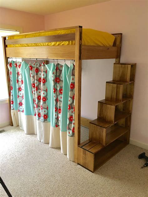 Storage Stairs For Loft Bed Diy Kidbedroomcreative Diybedswithstorage