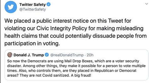trump s postal vote tweet misleading says twitter bbc news