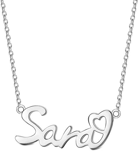 Shegrace Personalized “sara” Letter Necklace For Women 925 Sterling