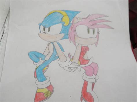 Sonic And Amyold Drawing By Mariosonic12 On Deviantart