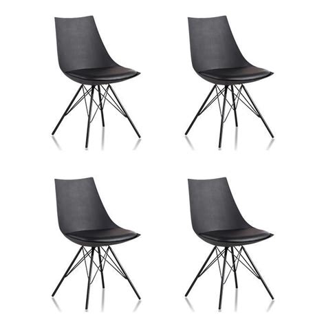 Les chaises en plastiques sont une très bonne alternative à celles fabriquées en bois ou en métal. Lot 4 chaises salle à manger design noires - Eiffel ...