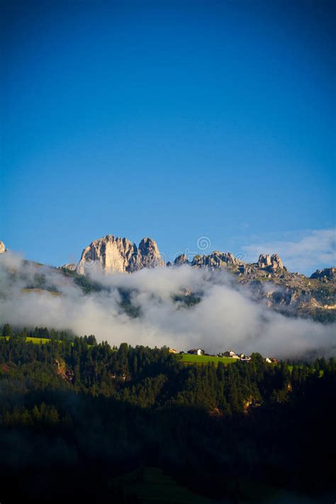 Fog In Dolomites Mountains Italy Stock Image Image Of Mountains