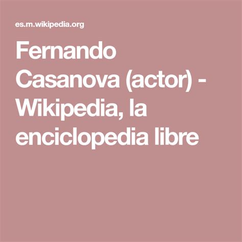 Fernando Casanova Actor Wikipedia La Enciclopedia Libre Fernando