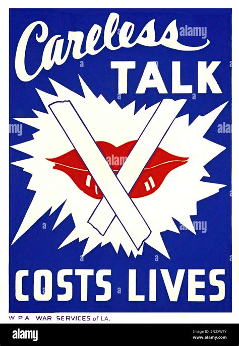 Careless Talk World War Ii U S Propaganda Poster Stock Photo