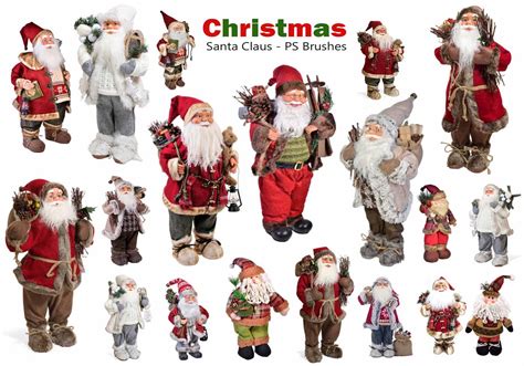 20 Christmas Santa Claus Ps Brushes Abr Vol12 Free Photoshop
