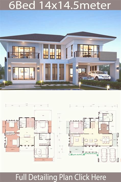House Design Plan 14x145m With 6 Bedrooms Home Design With Plansearch