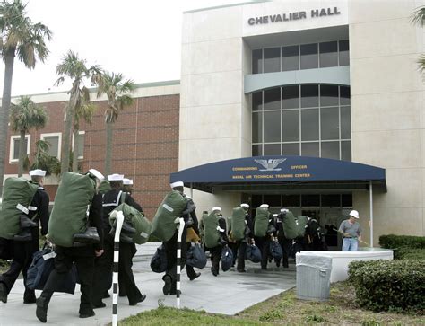 Us Navy Usn Sailors Arrive At Chevalier Hall Building On Board Naval
